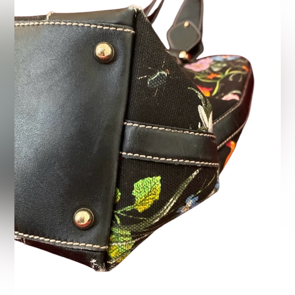 Authentic Gucci Floral Black Tote Bag - Picture 9 of 12
